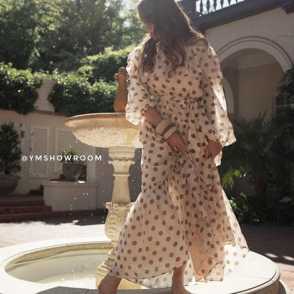 🔥Last 1🔥MANGO polka-dot ruffle maxi dress - Picture 6 of 16